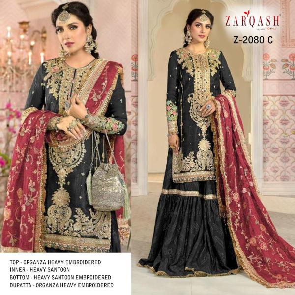 Zarqash Mariya.B Mbroidered 2 Designer Wedding Wear Embridery Salwar 